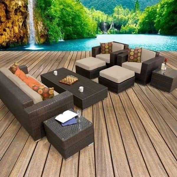 outdoor garden rattan uPVC furniture sofa set chairs and table 10