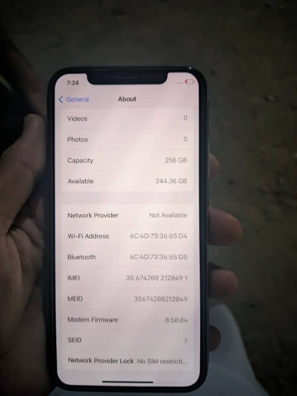 iphone X everything clear memory 265GB 4