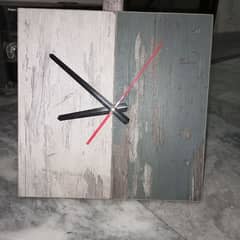 wooden wall clock + decor