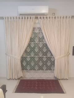 brand new curtains with embroidered organza blind