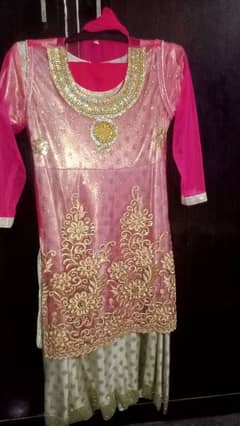 best pink color lehnga style frock with 10/10 condition 0