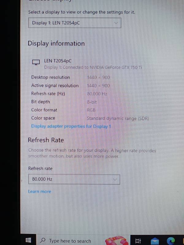 Lenovo sRgb 80hz Wgxa+ Monitor for sale 1