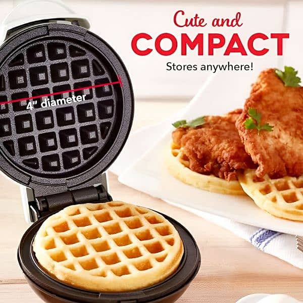 Compact 4-Inch Non-Stick 350-Watt Electric Mini Waffle Maker Machine 0