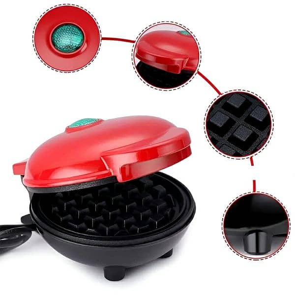 Compact 4-Inch Non-Stick 350-Watt Electric Mini Waffle Maker Machine 2