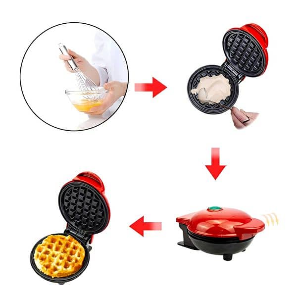 Compact 4-Inch Non-Stick 350-Watt Electric Mini Waffle Maker Machine 4