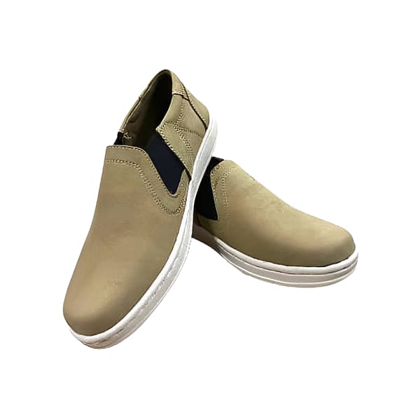 Imported Neubic Cow Leather Sneakers For Men (beige) 1