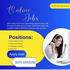 online jobs/full time/part time/simple typing jobs for boys and girls