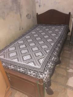 Pure wooden single bed with matress