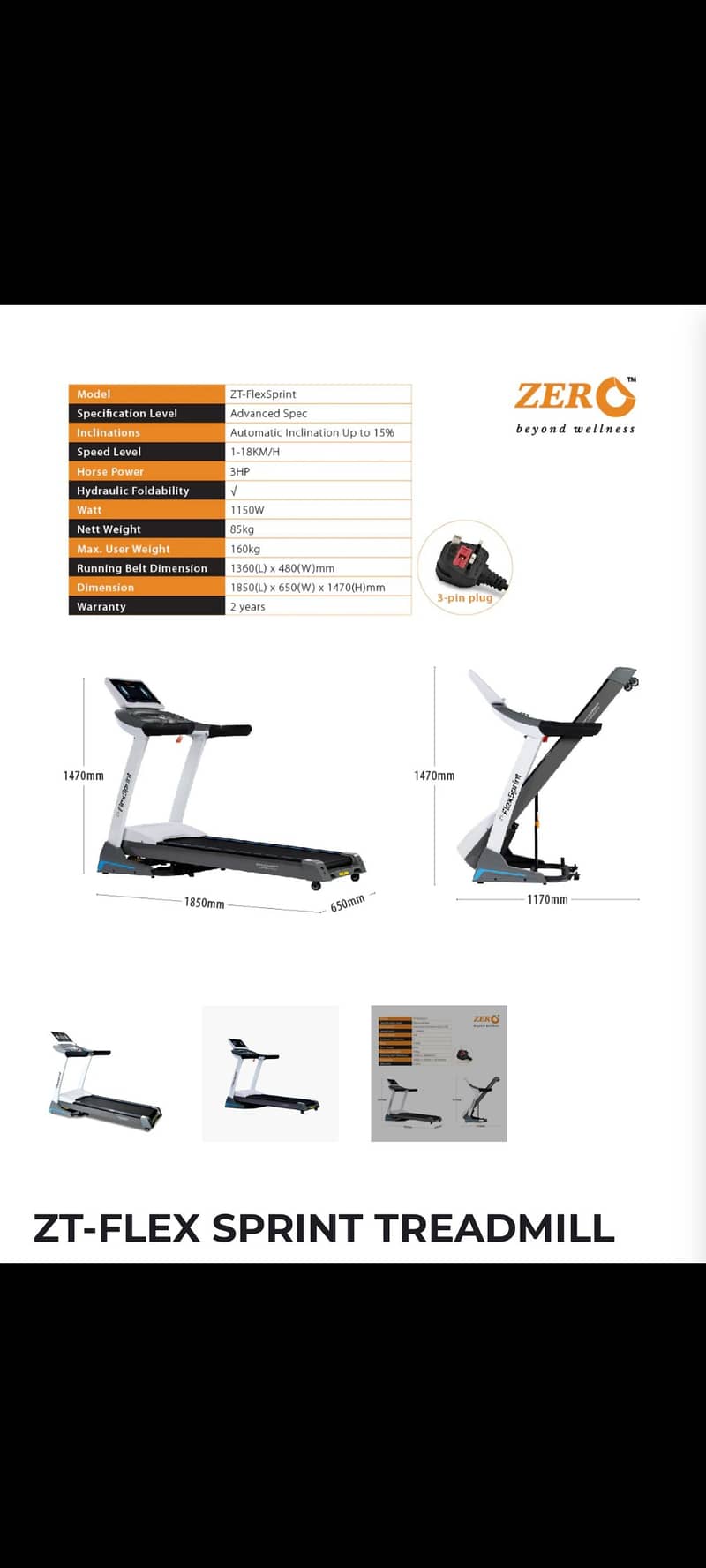 ElectricTreadmill zero brand. 10/10 condition; only 5 to 6 times used . 4