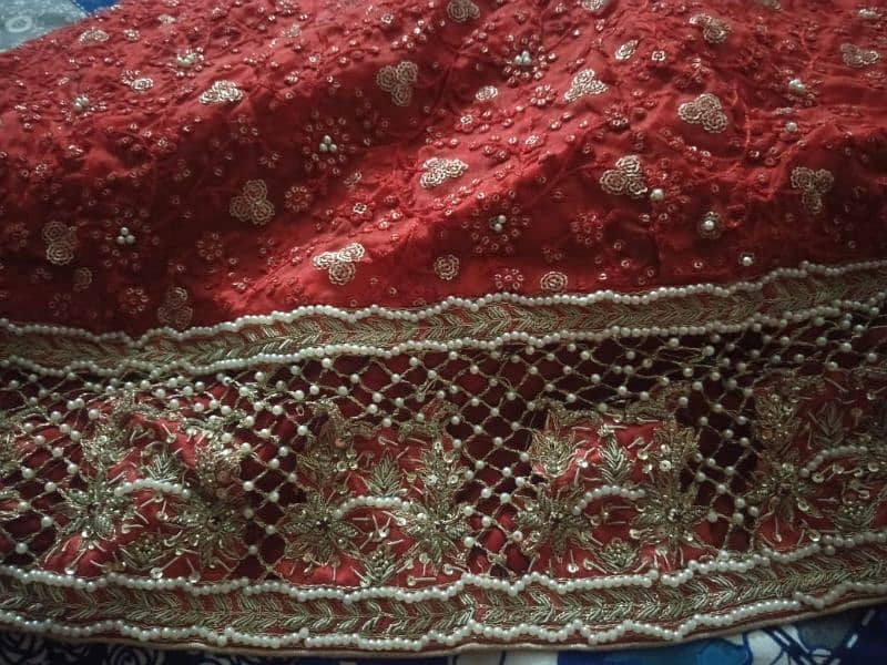 Red barat bridal lehnga dress 4