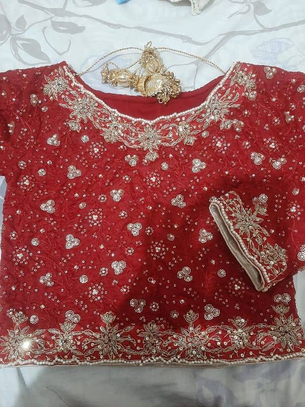 Red barat bridal lehnga dress 5