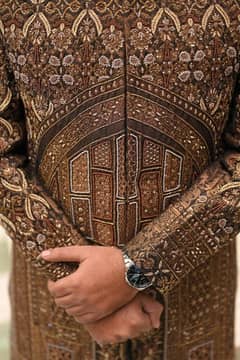 Black hand embellished sherwani