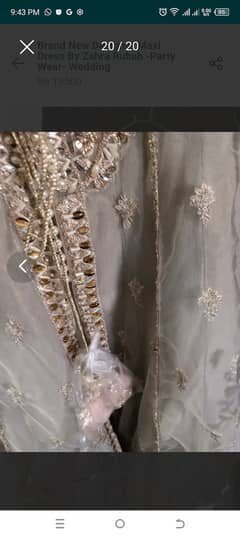 Maxi dress by Zahra Rubab -party wear designer frock- wedding- bridal