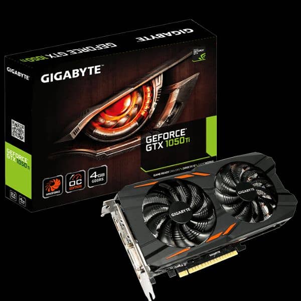 Gigabyte nvidea gtx 1050ti 4gb OC , GDDR5 128 BIT (GV-N105TOC-4GD) 0