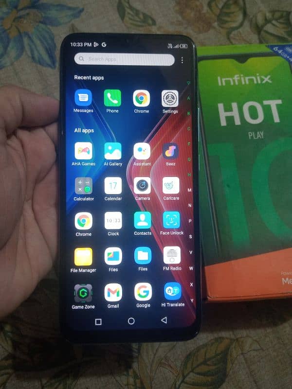 infinix hot 10 Play 4GB Ram 64GB ROM All accessories complete with box 1