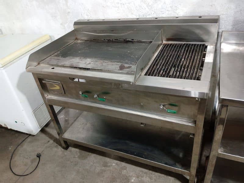 charcoal grill/ grill steamer/ hot plate grill for sale fast food pizz 1