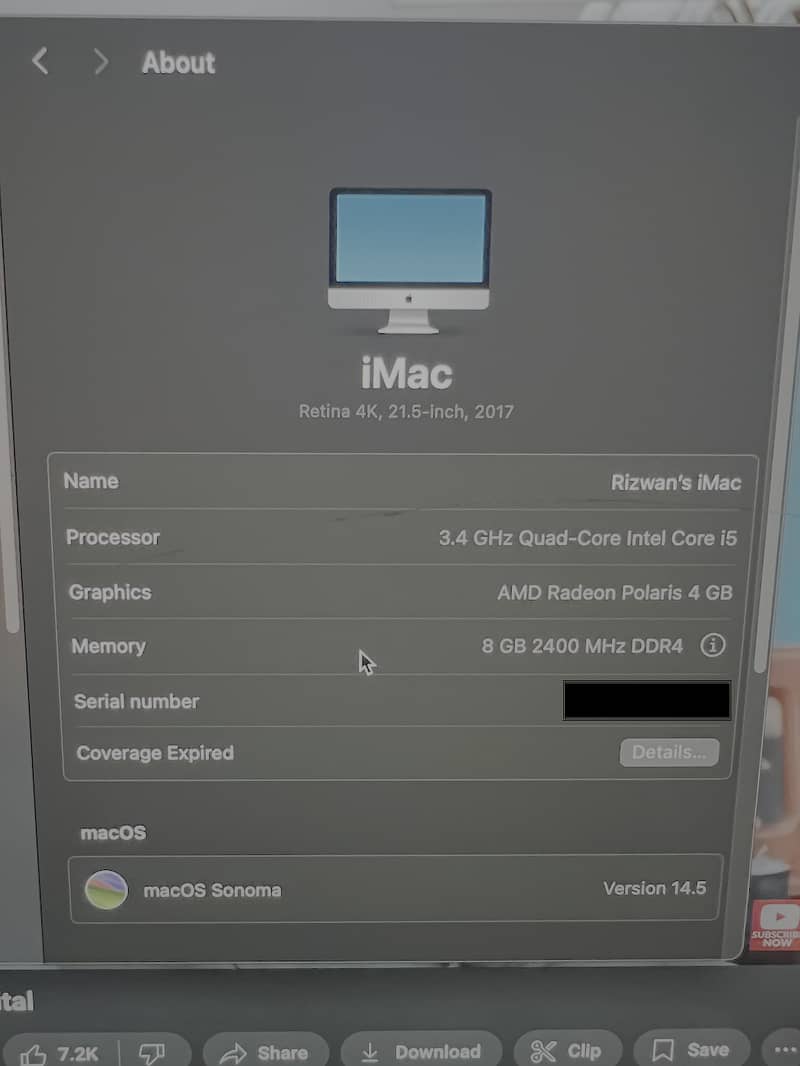 Apple iMac 2017 | 4K Retina Display | 8GB RAM | 4GB Graphics 5