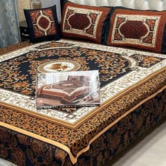 4 Pcs Crystal Cotton Printed Double Bedsheet