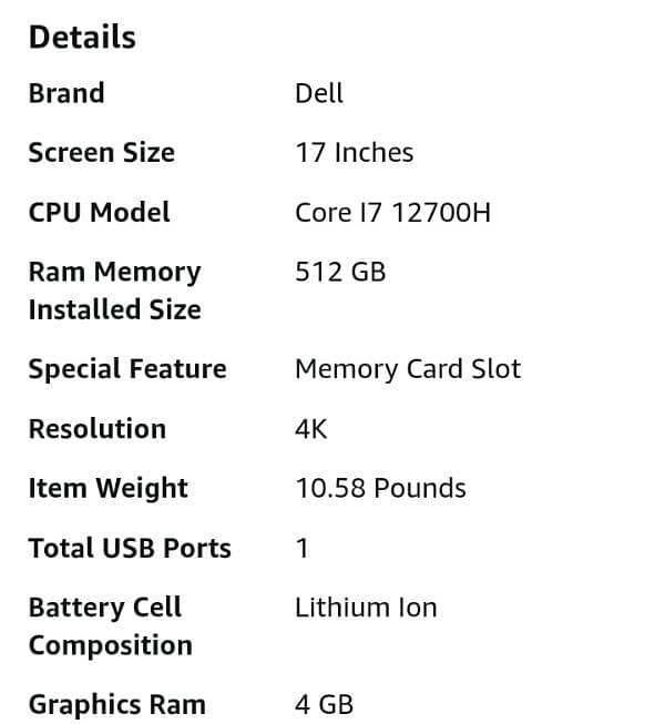 Dell Xps. 17 I7 12th Gen 6