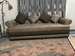 5 seater leather sofa for drawing room 0