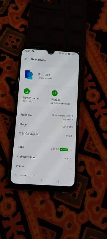 oppo f17 8,128 only set hai seal hai original panel hai nic do ga apni 4