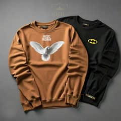 men's fleece Printed Sweatshirt ( pack of 2)