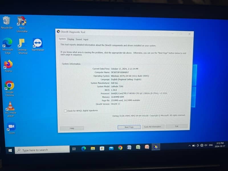 DELL LATITUDE 7390 i7 8gen 1