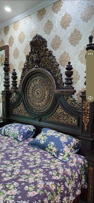 Chinioti Bed set/side tables/bed dressing/bridal bed set/Luxury bed 2