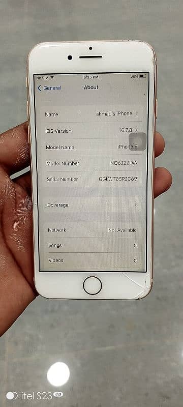 I phone 8 64 GB non pta ha front back cracker ga original panel 1