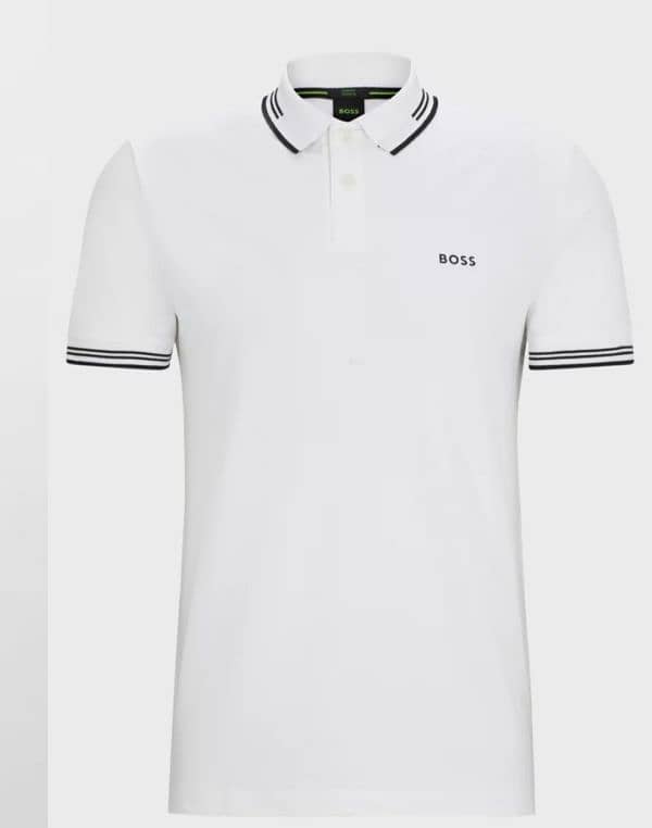 Original Boss - Mens casual white cotton Polo shirt (branded) 3