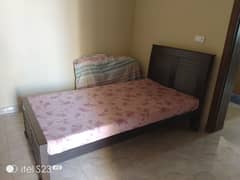 Solid wood single bed with mattress