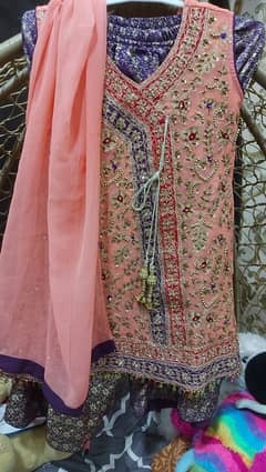 only few hours used fancy gharara  suit for 8 to 10 years girl