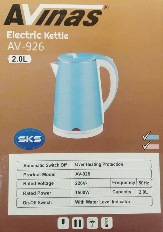 Electric Kettle Plastic Body Food Grade Stainless Steel Automatic off 1