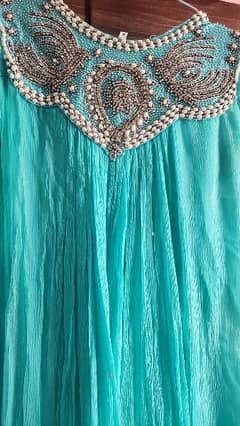 maxi dress mint and red colour