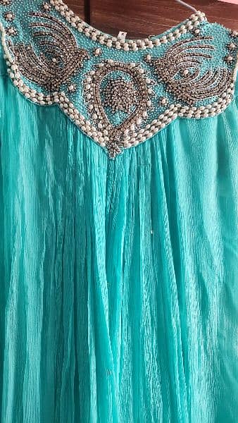 maxi dress mint and red colour 0