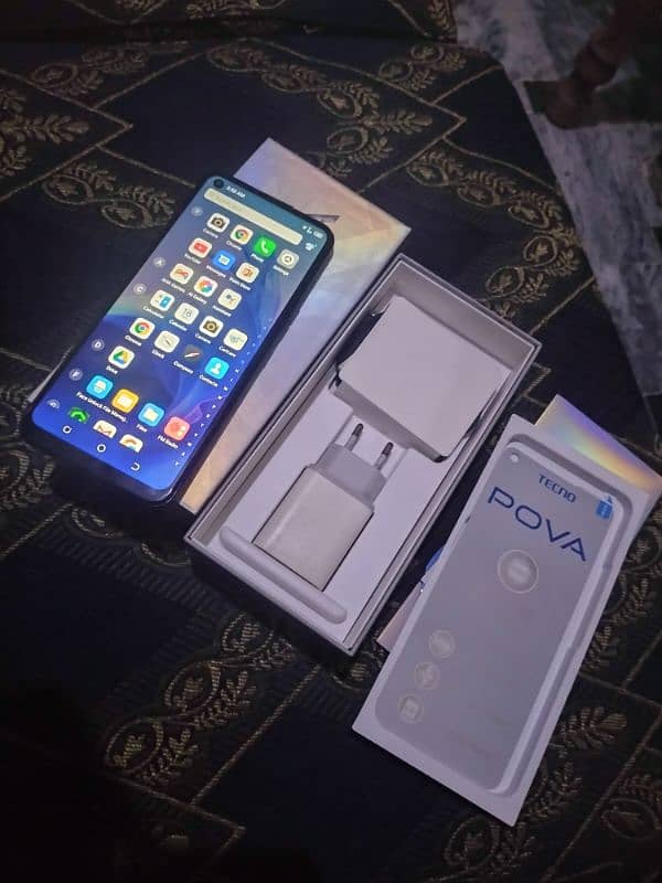 tecno pova 6gb 128gb with box chargr no fult 03217683721 call me 1