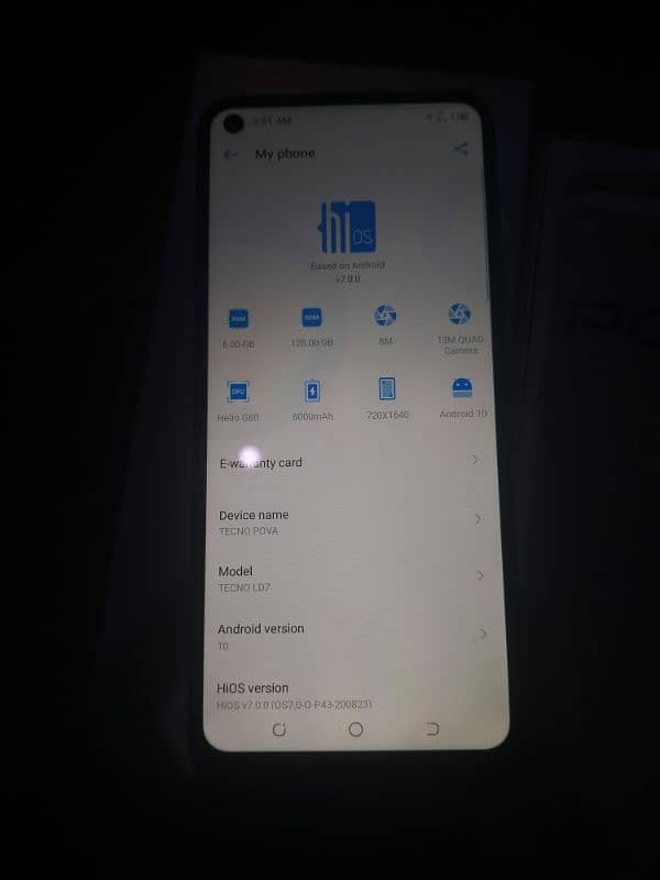 tecno pova 6gb 128gb with box chargr no fult 03217683721 call me 4