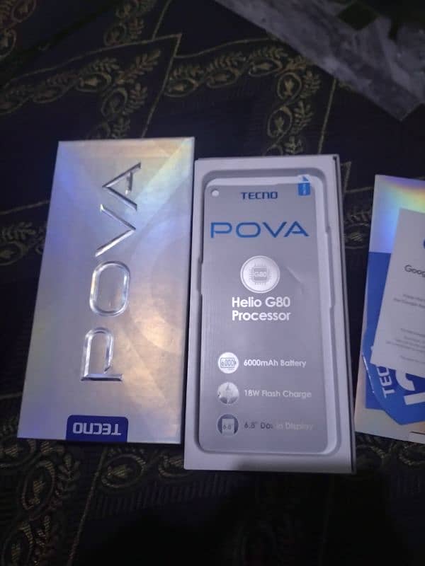 tecno pova 6gb 128gb with box chargr no fult 03217683721 call me 5