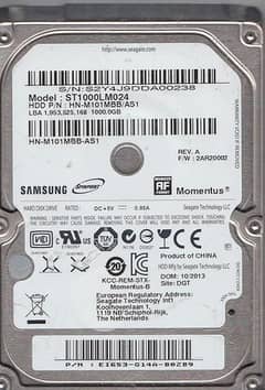 Samsung 1TB laptop HDD and 8GB kingston PC3L RAM