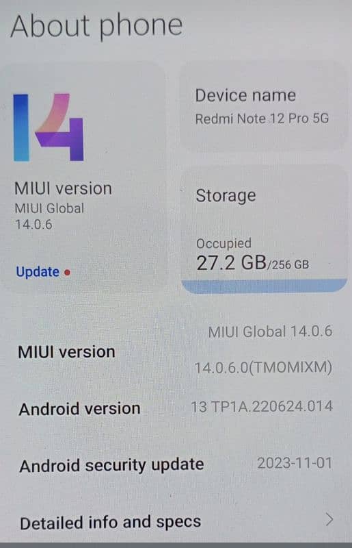 Redmi Note 12 Pro 256 GB NON PTA 5G Variant. 5