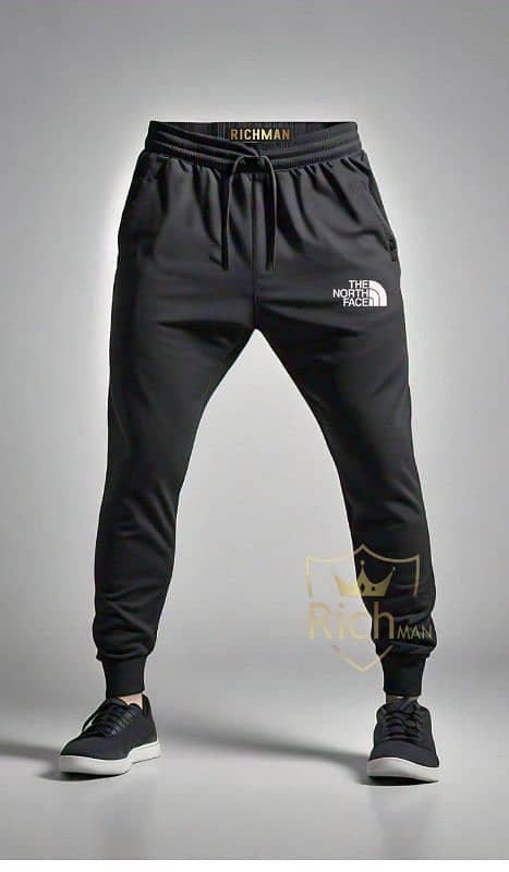 2 pcs men fleece plain track suit 3