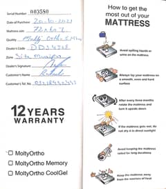 Molty Ortho Mattress (9 years warranty remaining)