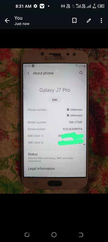 exchange Samsung Galaxy j7 pro PTA proof 3. RAM 16. GP 5