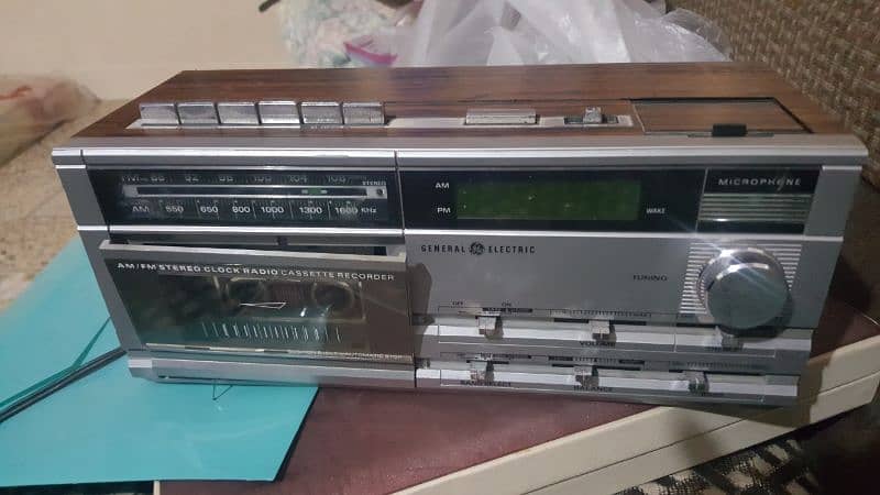 old antique radio and tape recorder off condition 0