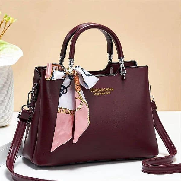 Women leather plain hand bag 3