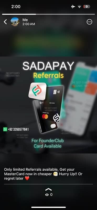 SadaPay Mastercard for free 1