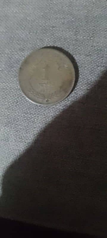 Old one Rupees antique coin 1877 to 1977 1