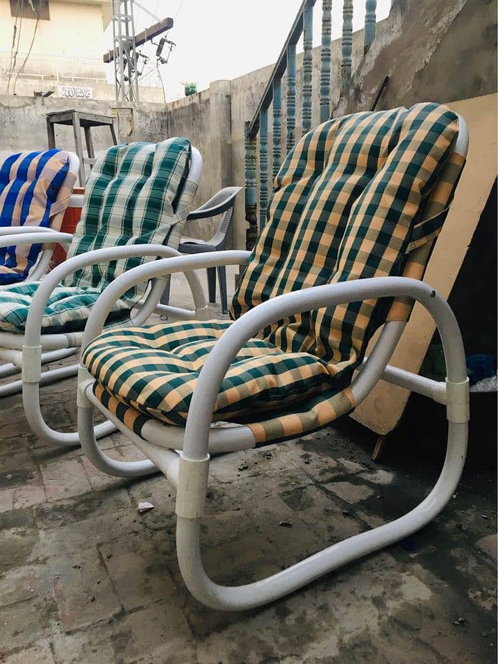 PVC Garden Chairs, Lawn and Balcony Terrace Furniture, Imported Fabric 13