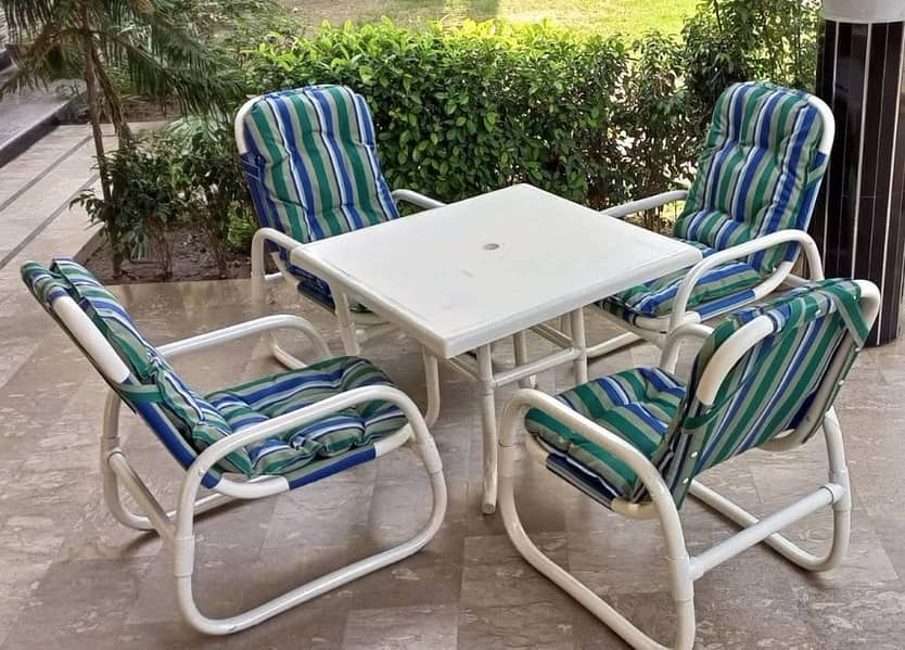 PVC Garden Chairs, Lawn and Balcony Terrace Furniture, Imported Fabric 17