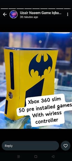 xbox 360 slim 50 Games installed 1 wirless controler 03084017127 0